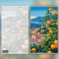 The Orange Coast paint by numbers kit, before and after