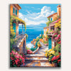 City Seaside Flora Painting by Numbers Kit