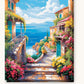 City Seaside Flora paint by numbers kit on stretched canvas