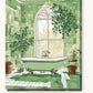 Clawfoot Tub and Eucalyptus paint by numbers kit on stretched canvas