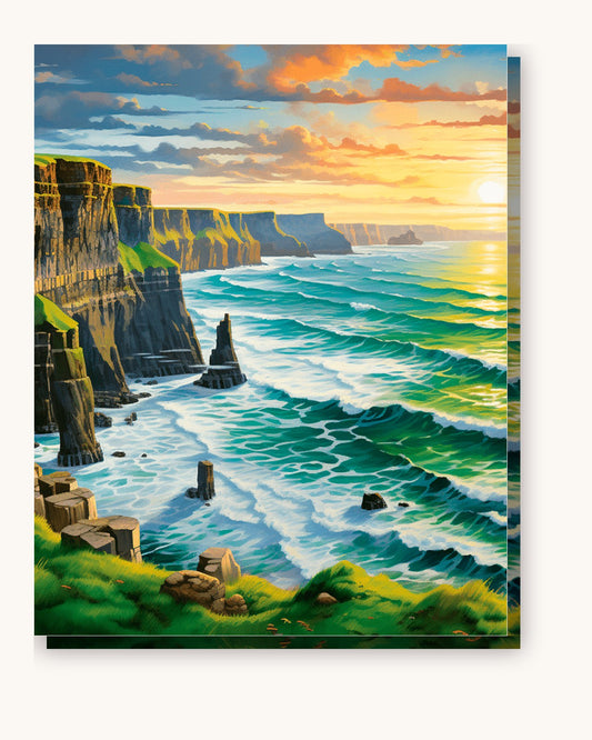 Cliffside Glow paint by numbers kit on stretched canvas