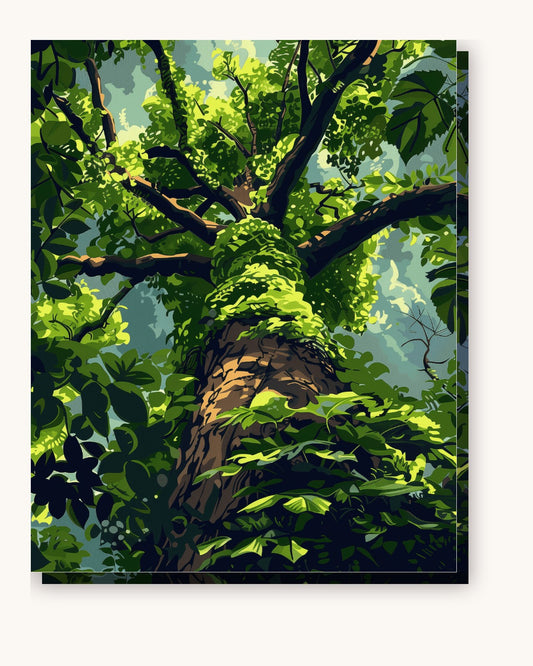 Climbing Forever Tree paint by numbers kit on stretched canvas