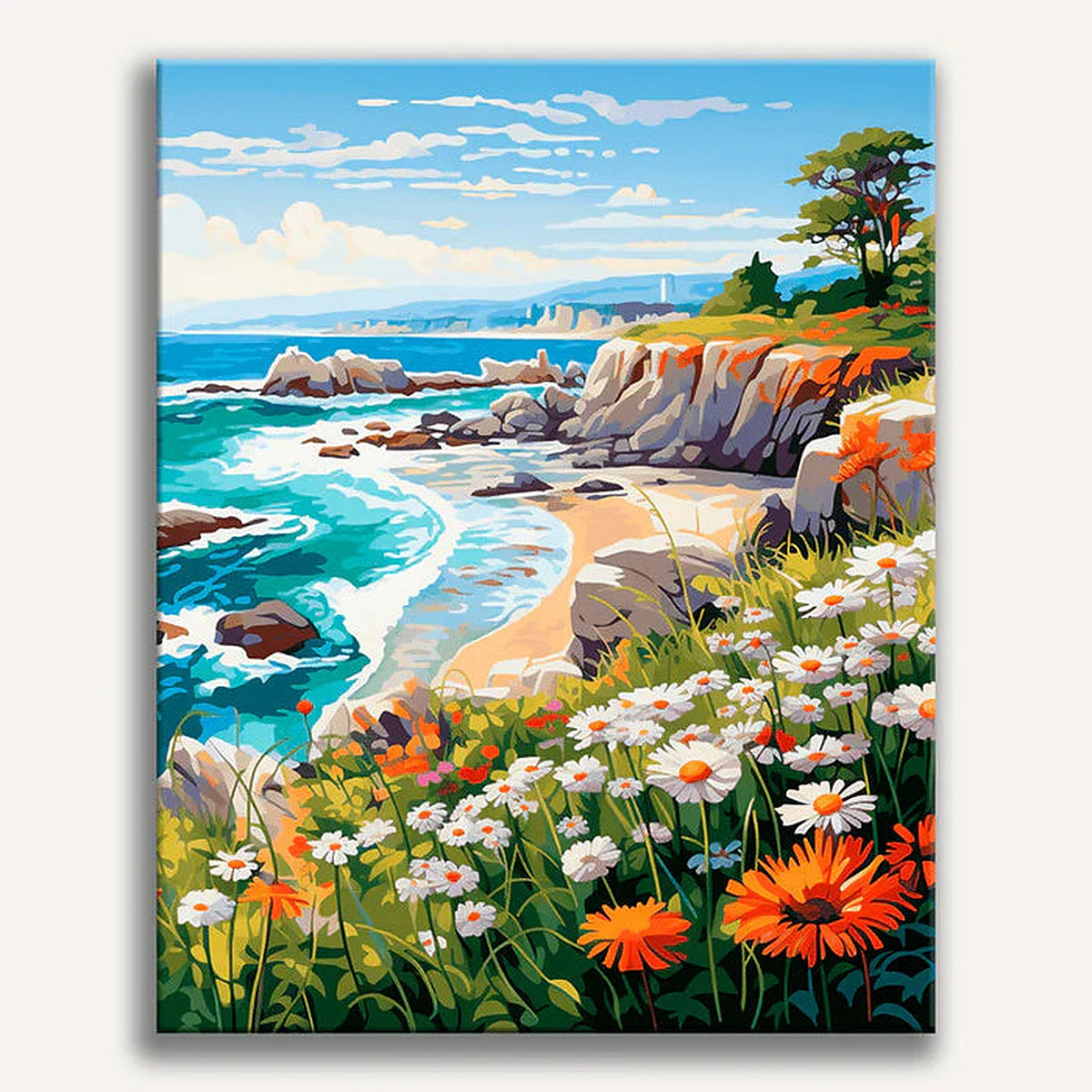 Coastal Bloom Vista Painting by Numbers Kit
