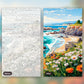 Coastal Bloom Vista paint by numbers kit, before and after