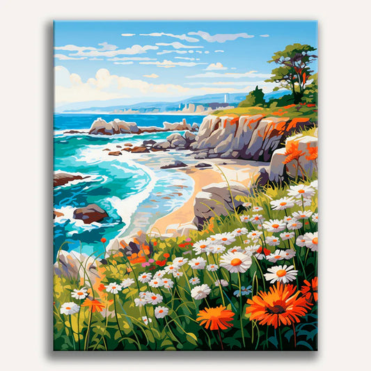 Coastal Bloom Vista Painting by Numbers Kit
