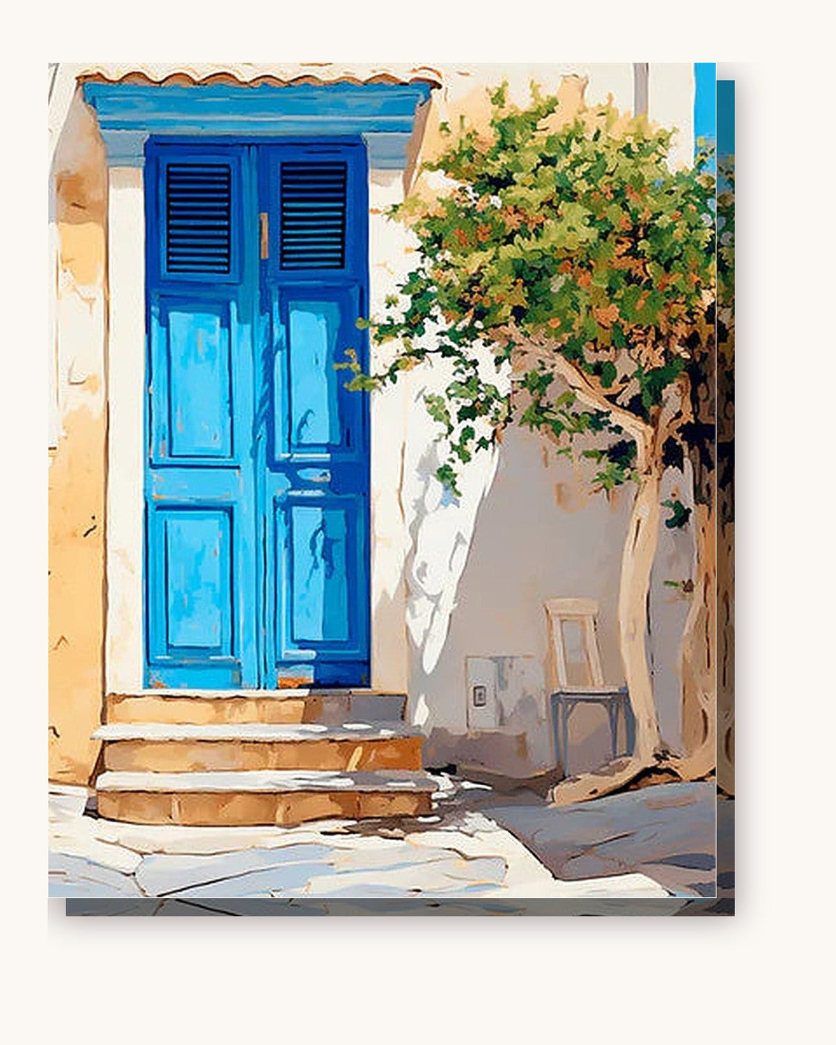 Blue Door paint by numbers kit on stretched canvas