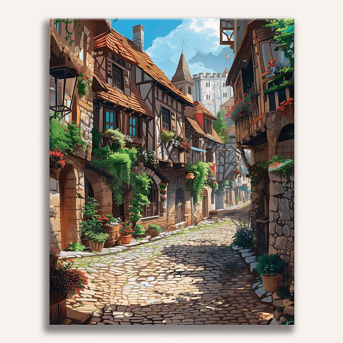 Cobblestone Alley Painting by Numbers Kit