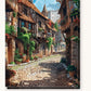 Cobblestone Alley paint by numbers kit on stretched canvas