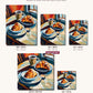 Coffee and Croissants on a Cafe Table canvas sizes from 12 x 12 to 23.5 x 23.5 inches
