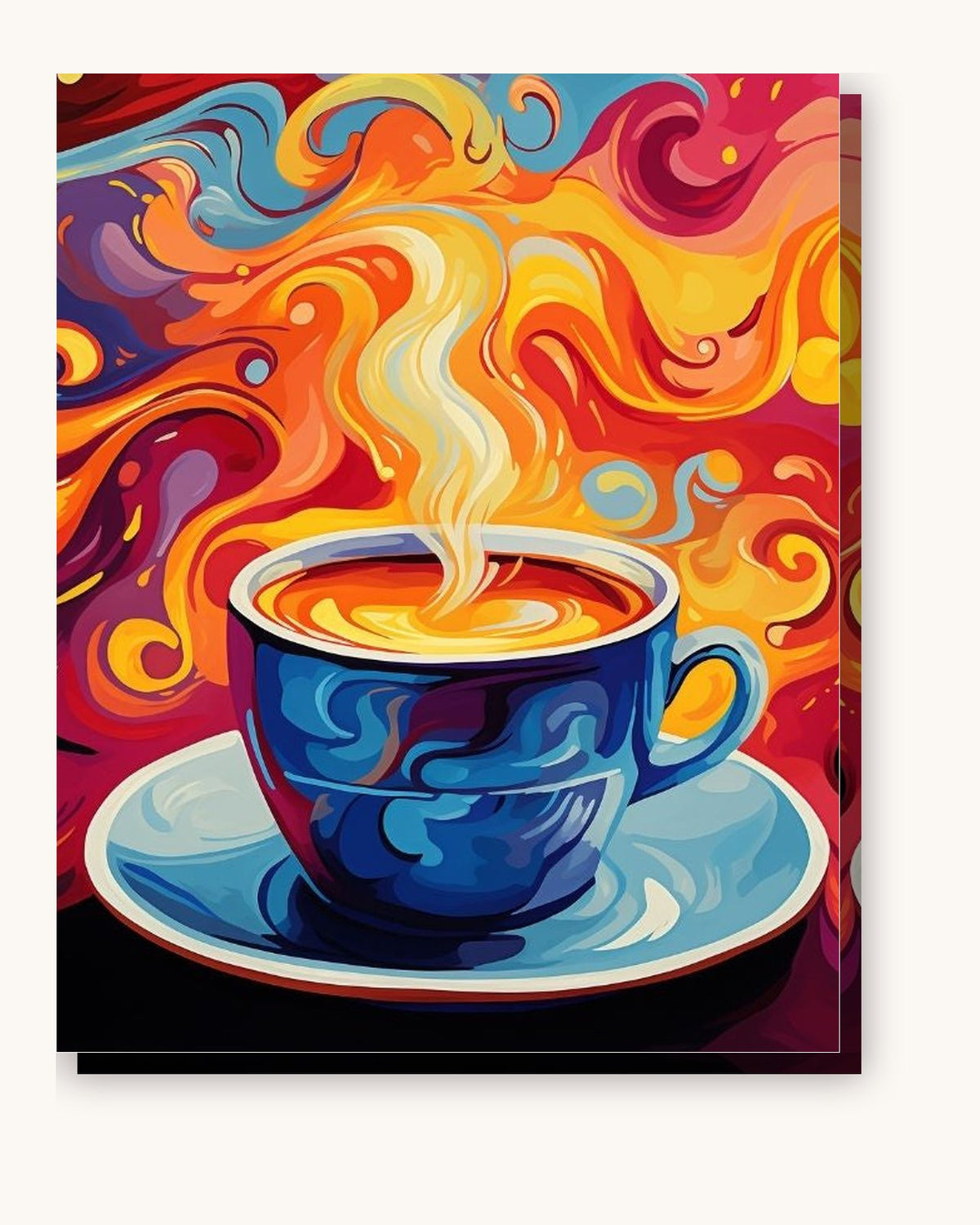 Caffeine Breeze paint by numbers kit on stretched canvas