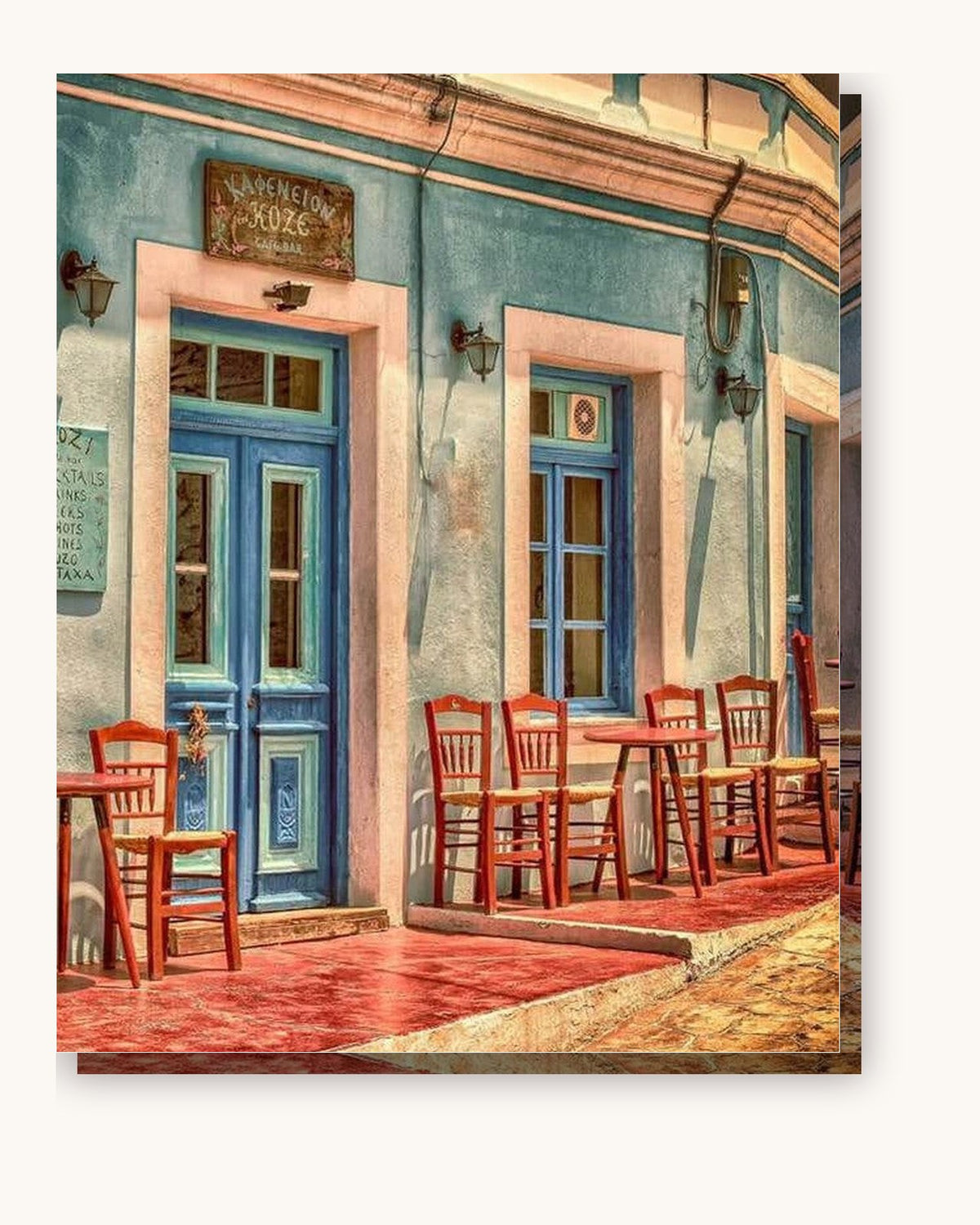 Coffee Shop paint by numbers kit on stretched canvas