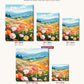 Colored Flower Field canvas sizes from 12 x 12 to 23.5 x 23.5 inches