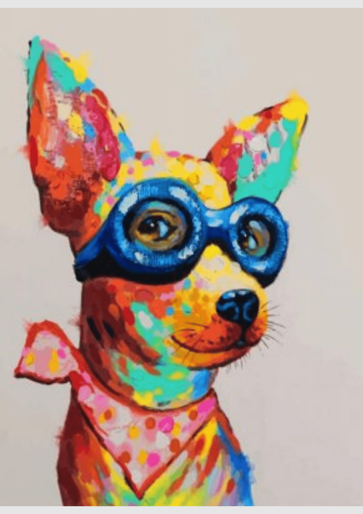 Colorful Dog With Glasses - Artistry By Numbers