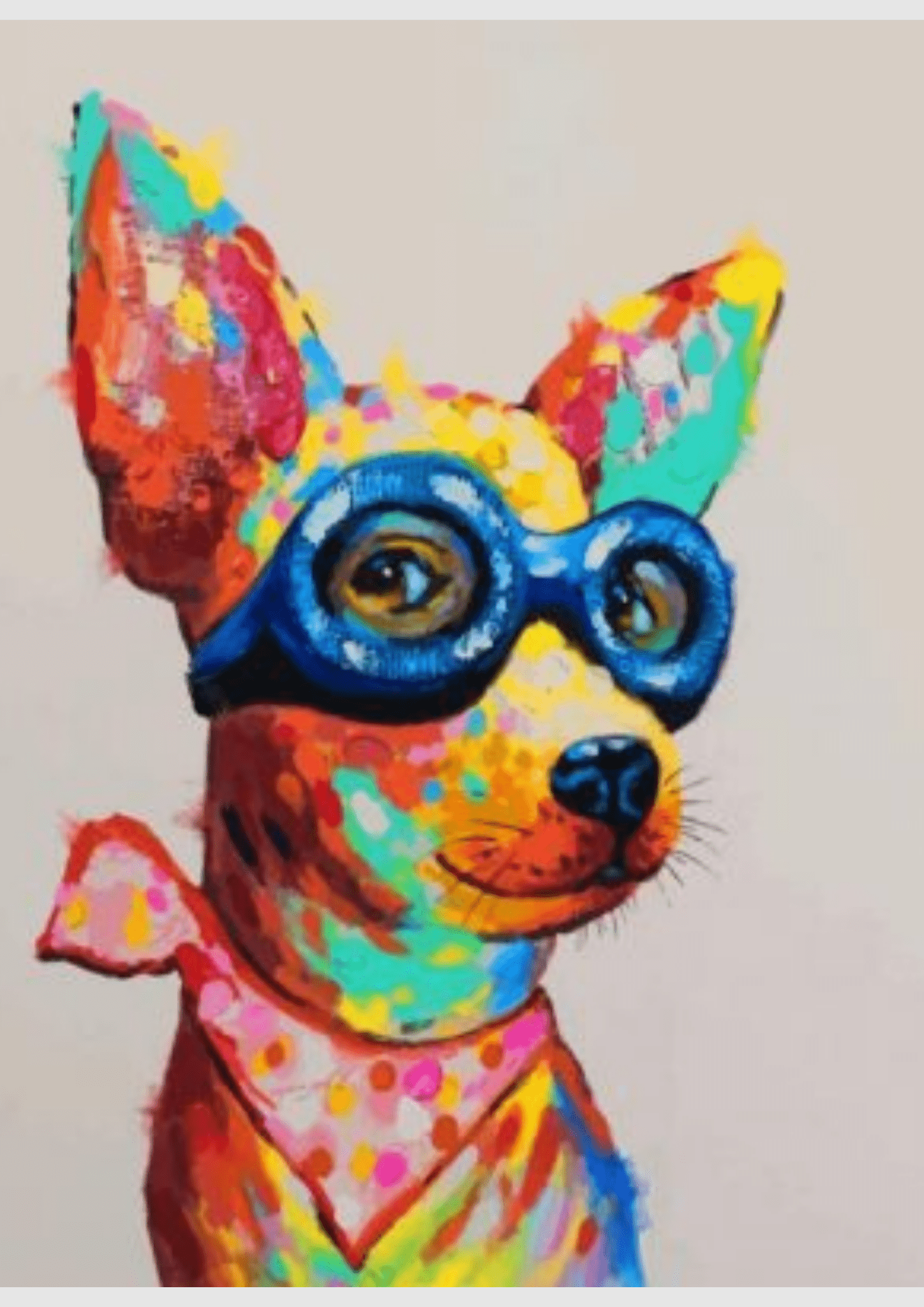 Colorful Dog With Glasses - Artistry By Numbers