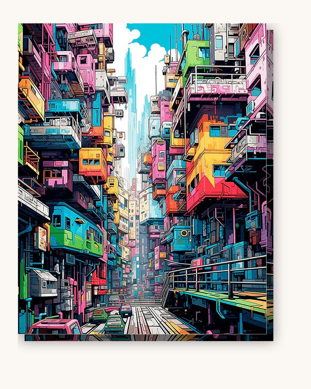 Vivid Dystopia paint by numbers kit on stretched canvas