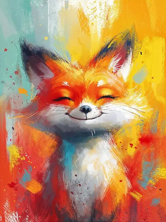 Colorful Fox Premium Collection Canvas Art Kit