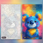 Colorful Koala paint by numbers kit, before and after