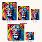 Colorful Lion canvas sizes from 12 x 12 to 23.5 x 23.5 inches