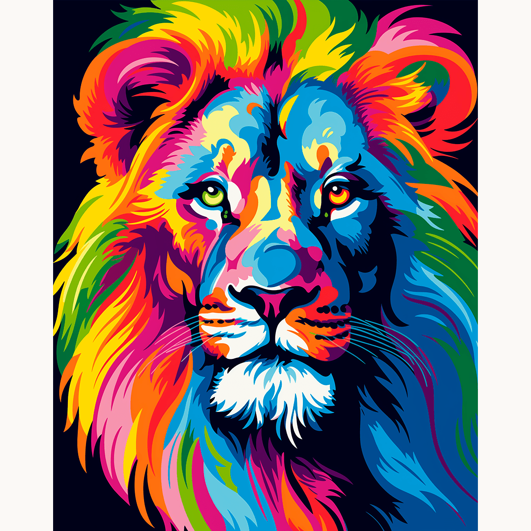 Colorful Lion Premium Collection Canvas Art Kit