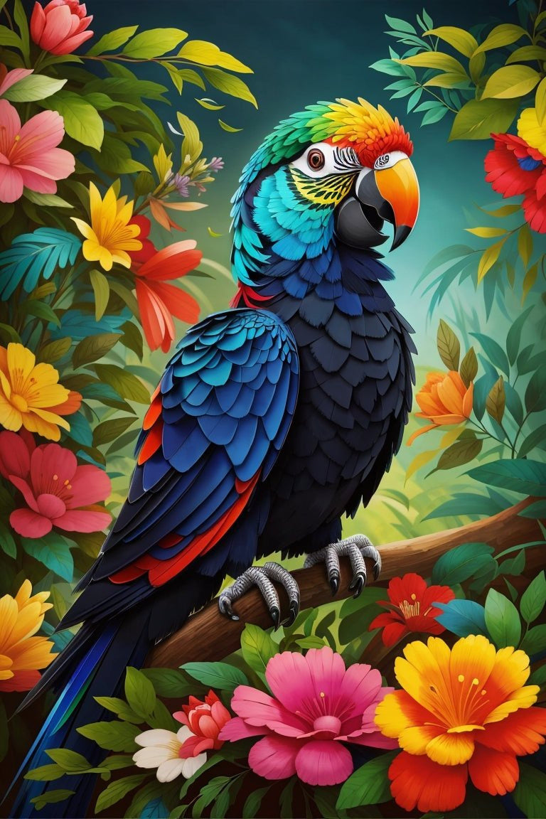 Colorful Parrot Painting by Numbers Premium Kit