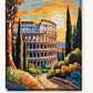 Colosseum at Golden Hour paint by numbers kit on stretched canvas