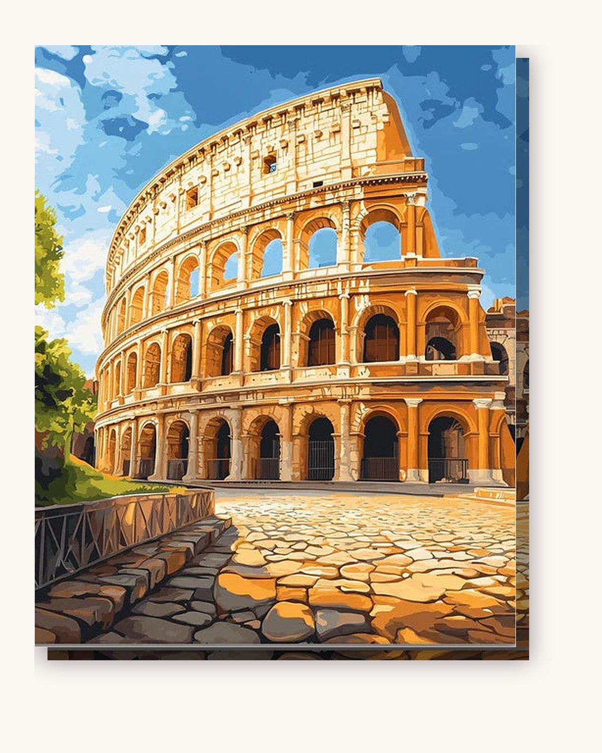 The Roman Colosseum paint by numbers kit on stretched canvas