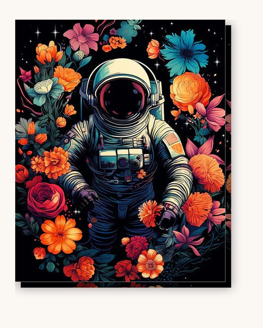 Cosmic Bloom Voyage paint by numbers kit on stretched canvas