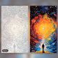 Galactic Reverie paint by numbers kit, before and after
