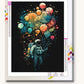 Cosmic Dreamer with Balloons paint by numbers kit on stretched canvas