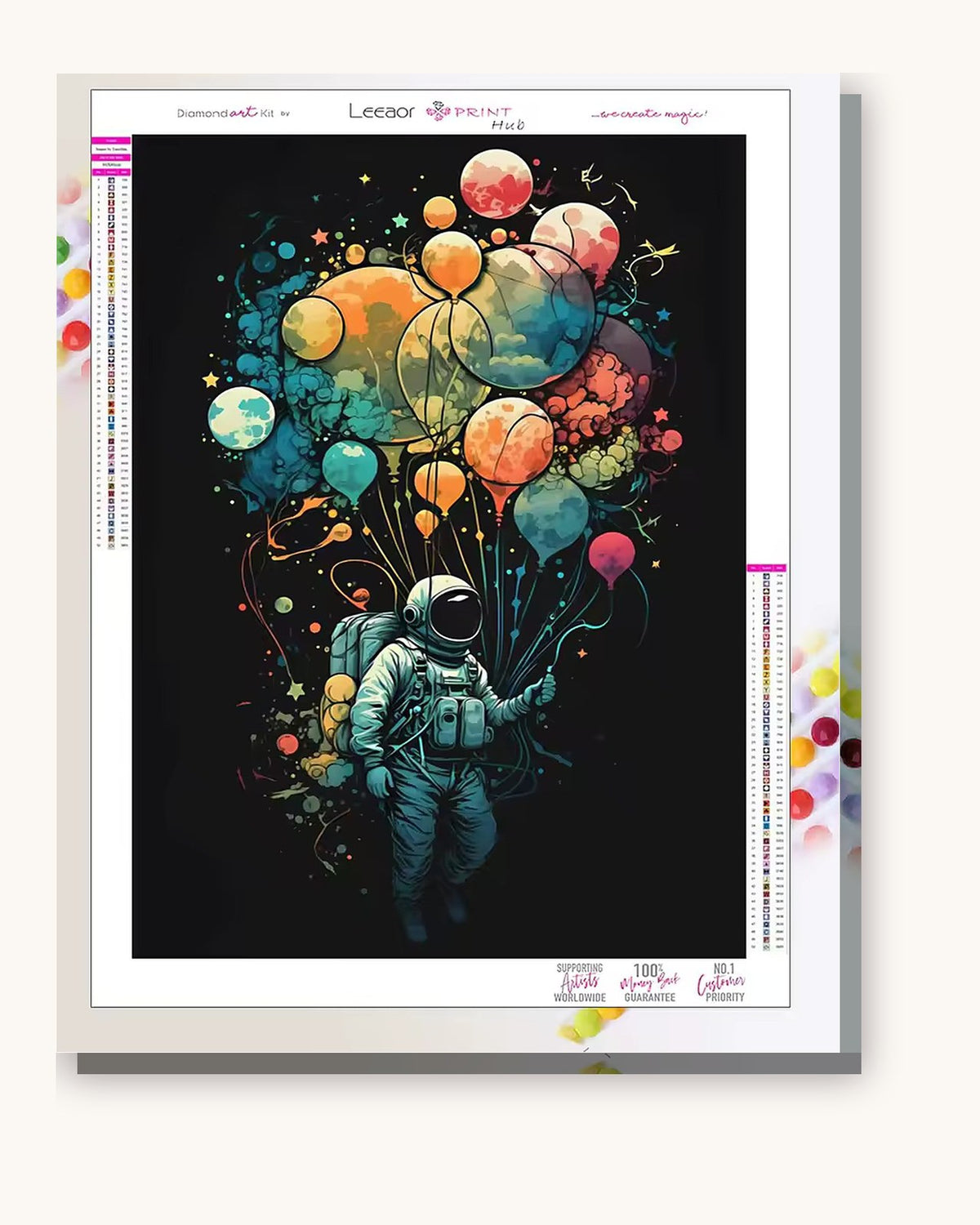 Cosmic Dreamer with Balloons paint by numbers kit on stretched canvas