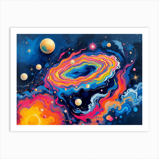 Cosmic Dynamic Flow Painting by Numbers Kit