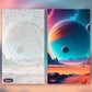Cosmic Realms paint by numbers kit, before and after