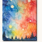 Cosmic Watercolors paint by numbers kit on stretched canvas
