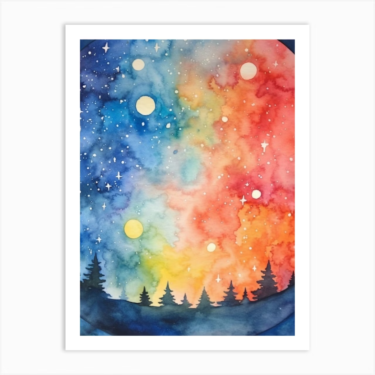 Cosmic Watercolors Painting by Numbers Kit