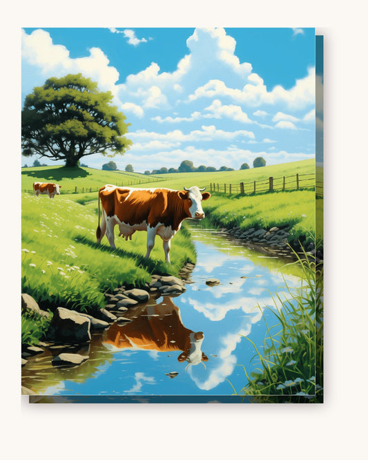 Country Dreams paint by numbers kit on stretched canvas