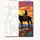 Cowboy at Desert Sunset numbered canvas next to the finished painting