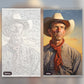 Authentic Cowboy paint by numbers kit, before and after