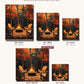 Fireside Serenity canvas sizes from 12 x 12 to 23.5 x 23.5 inches