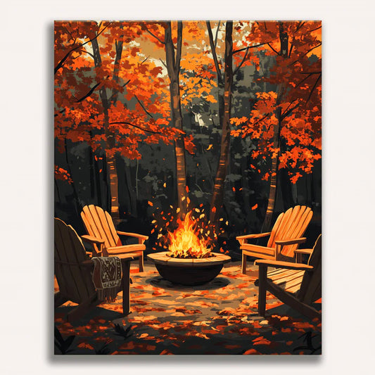 Fireside Serenity Painting by Numbers Kit