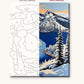 Crater Lake Island numbered canvas next to the finished painting