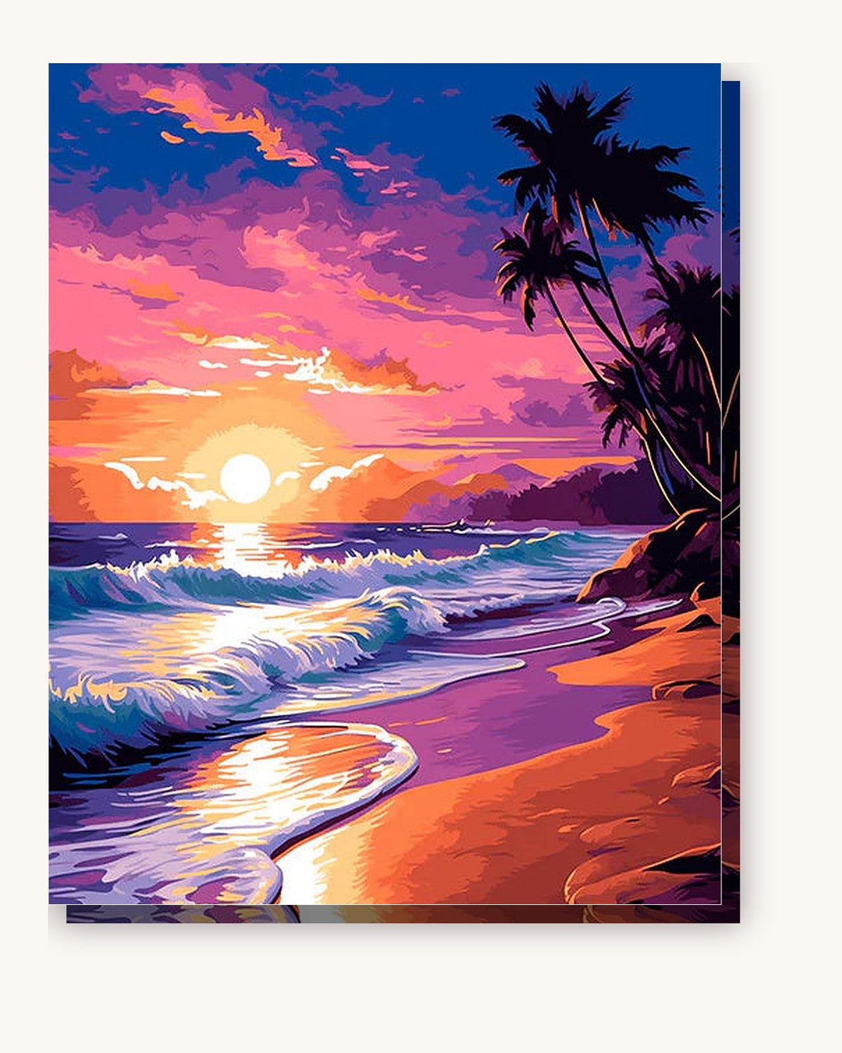 Dusky Ocean Rhythms paint by numbers kit on stretched canvas