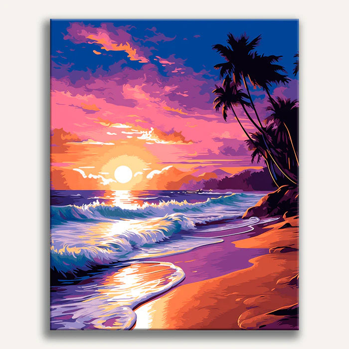 Dusky Ocean Rhythms Painting by Numbers Kit