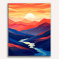 Ruby Horizon Peaks Painting by Numbers Kit