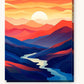 Ruby Horizon Peaks paint by numbers kit on stretched canvas
