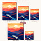 Ruby Horizon Peaks canvas sizes from 12 x 12 to 23.5 x 23.5 inches