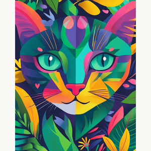 Abstract Cat Painting by Numbers Premium Kit