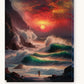 Crimson Waves paint by numbers kit on stretched canvas