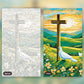 Cross on the Hill paint by numbers kit, before and after