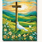 Cross on the Hill paint by numbers kit on stretched canvas