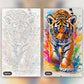 Cub's Wild Splash paint by numbers kit, before and after